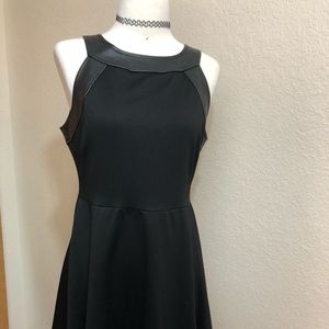 Black Skater Dress with Pleather Details (L)